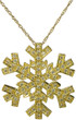 Snowa Snowflake Pave Set Round Pendant with lab grown diamond look cubic zirconia in 14k yellow gold.