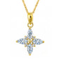 Dubai Star Marquise Round Pendant with lab grown diamond simulant cubic zirconia in 14k yellow gold.