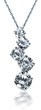 Journey Five Stone Graduated Anniversary Pendant with pave set round lab grown diamond look cubic zirconia in 14k white gold.