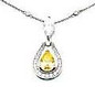 Nova Pear Marquis Pave Round Drop Pendant Necklace with lab grown diamond simulant cubic zirconia in 14k white gold.