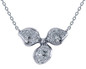 Flower Petal Pave Pendant Necklace with simulated diamond alternative lab created cubic zirconia in 14k white gold.