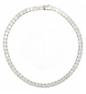 Parisian 1 Carat Each Princess Cut Tennis Necklace with lab grown diamond look cubic zirconia in 14k white gold.