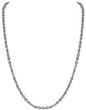 Bezel Set 5mm Round Tennis Necklace with lab grown diamond simulant cubic zirconia in 14k white gold.