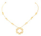 Cienna Scalloped Necklace with pave set round lab grown diamond simulant cubic zirconia in 14k yellow gold.