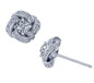 Love knot .25 carat each round lab grown diamond alternative cubic zirconia pave stud earrings in 14k white gold.