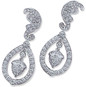 Kate Middleton inspired royal wedding drop earrings set with lab grown diamond alternative cubic zirconia in platinum.
