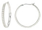 Lalique Pave Set Hoop Earrings with lab grown diamond alternative cubic zirconia.