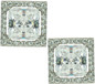 1.5 carat each LaRue princess cut lab created cubic zirconia halo stud earrings in 14k white gold.