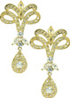 Karisma marquise and round laboratory grown diamond simulant cubic zirconia drop earrings in 14k yellow gold.