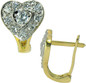 Hartman heart lab grown diamond quality cubic zirconia halo style leverback earrings in 14k yellow gold.