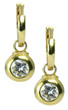 Festina .75 carat bezel set round lab grown diamond look cubic zirconia drop earrings in 14k yellow gold.