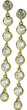 Dangle bezel round laboratory grown diamond simulant cubic zirconia drop earrings in 14k yellow gold.