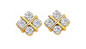 Tic tac toe X and O hugs and kisses lab grown diamond simulant cubic zirconia stud earrings in 14k yellow gold.