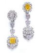 Nadia oval lab created cubic zirconia halo cluster drop earrings in 14k white gold.