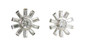Mayfair .50 carat bezel set lab grown diamond look cubic zirconia round baguette stud earrings in 14k white gold.