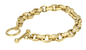 Tempest Pave Set Round Link Toggle Bracelet with lab grown diamond simulant cubic zirconia in 14k yellow gold.