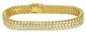 Kamaria Semi Bezel Shared Prong Round Bracelet with lab grown diamond quality cubic zirconia in 14k yellow gold.