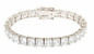 Princess Cut Basket Set Bracelet with lab grown diamond quality cubic zirconia in 14k white gold.