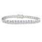 Box Radiant Cut Bezel Set Tennis Bracelet with lab created diamond quality cubic zirconia in 14k white gold.