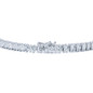 Bar Set Round Tennis Style Bracelet with simulated lab grown diamond alternative cubic zirconia in 14k white gold.