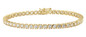 S Link Round Cubic Zirconia Tennis Bracelet with lab grown diamond alternative cubic zirconia in 14k yellow gold.