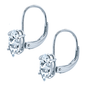 Marquise cubic zirconia lab created diamond alternative leverback euro wire earrings in 14k white gold.