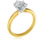 Oval shape created diamond look cz classic solitaire engagement ring in 14k yellow gold.