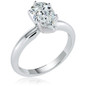 Pear shape lab grown diamond simulant cubic zirconia 6 prong classic solitaire engagement ring in 14k white gold  18k white gold or platinum.