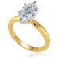 Marquise lab grown diamond look alternative cubic zirconia classic solitaire engagement ring in 18 yellow gold.