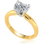 Heart shape lab grown diamond look alternative cubic zirconia classic solitaire engagement ring in 18k white gold.