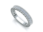 Marcella lab grown diamond quality cubic zirconia engraved band in 14k white gold.