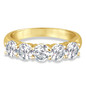 Round shared prong five stone lab created diamond alternative  cubic zirconia anniversary band in 14k yellow gold.