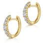 San Remo lab grown diamond look cubic zirconia graduated hoop earrings in 14k yellow gold.