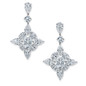 Dominion oval laboratory grown diamond alternative cubic zirconia halo cluster drop earrings in 14k white gold.