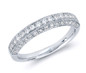 Pave Milgrain Wedding Band with lab grown diamond alternative cubic zirconia in 14k white gold.