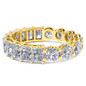 Alternity .25 carat each round and emerald radiant cut lab grown diamond alternative cubic zirconia eternity band in 14k yellow gold.