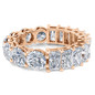 Alternity .50 carat each round and emerald radiant cut lab grown diamond look cubic zirconia eternity band in 14k rose gold.