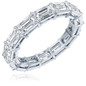 East West .50 Carat Each Horizontal Set Emerald Step Cut Eternity Band in Platinum.