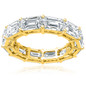 East West .75 Carat Each Horizontal Set Emerald Step Cut Eternity Band in 18K Yellow Gold.