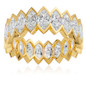 Sauvage .50 carat each marquise vertical semi bezel set lab grown diamond alternative cubic zirconia eternity band in 14k yellow gold.