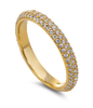 Blake 9 carat oval lab grown diamond alternative cubic zirconia micro pave wedding band in 14k yellow gold.