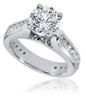 Round 2 Carat Cathedral Channel Set Solitaire with lab grown diamond simulant cubic zirconia in 14k white gold.