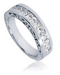 Round 2 Carat Channel Set Princess Cut Wedding Band with lab grown diamond look cubic zirconia in platinum.