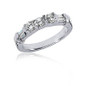 Round 1.5 Carat Channel Set Tapered Baguette Band with lab grown diamond simulant cubic zirconia in platinum.