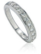 Pave band with laboratory grown diamond alternative cubic zirconia in 14k white gold.
