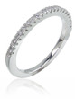 Band with laboratory grown diamond alternative cubic zirconia in 18k white gold.