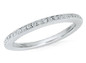 Britney Cushion Cut Micro Pave Split Shank Wedding Band with lab grown diamond look cubic zirconia in 14k white gold.
