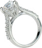Round 2 Carat Engagement Ring with lab grown diamond alternative cubic zirconia in 14k white gold.