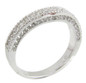 Contoured Wedding Band with lab grown diamond quality cubic zirconia in 14k white gold.