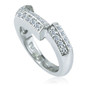 Contoured pave wedding band for the Cushion Cut 5.5 Carat Decadence ring set with lab grown diamond alternative cubic zirconia in 14k white gold.